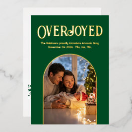 Anúncio de Nascimento de Bebê Luxo Evergreen Foto