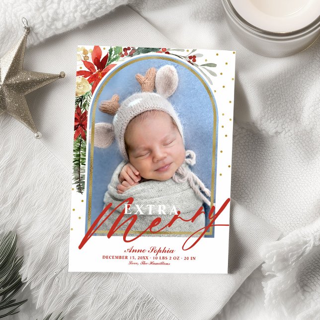 Anúncio de Nascimento de Bebê no Natal com Arco Mo (Criador carregado)