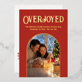 Anúncio de Nascimento de Bebê no Natal em Laranja