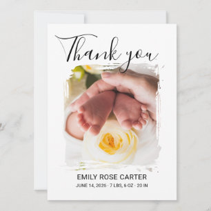 Anúncio de Nascimento de Bebê Personalizado com Fo