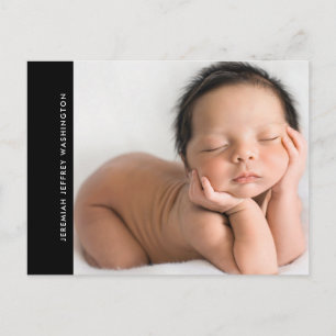 Anúncio de Nascimento de Bebê Preto Moderno 