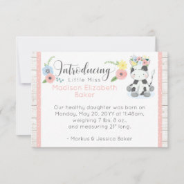 Anúncio de Nascimento de Bebê Russo Floral Bebê