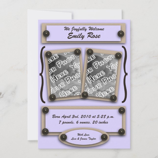 Anúncio de nascimento de botões e suportes de lava (Frente)