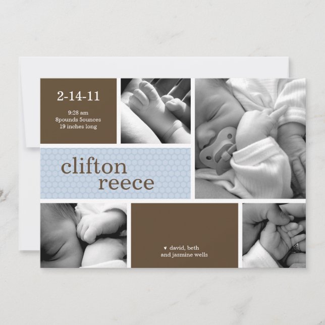 Anúncio de nascimento de Cuddlebug (rosa ou azul) (Frente)