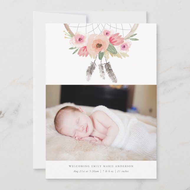 Anúncio de Nascimento de Dream Catcher (Frente)