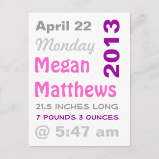 Anúncio de Nascimento de Estatísticas Gráficas