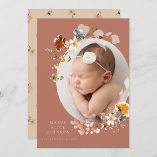 Anúncio de Nascimento de Flor Selvagem Botânica Vi