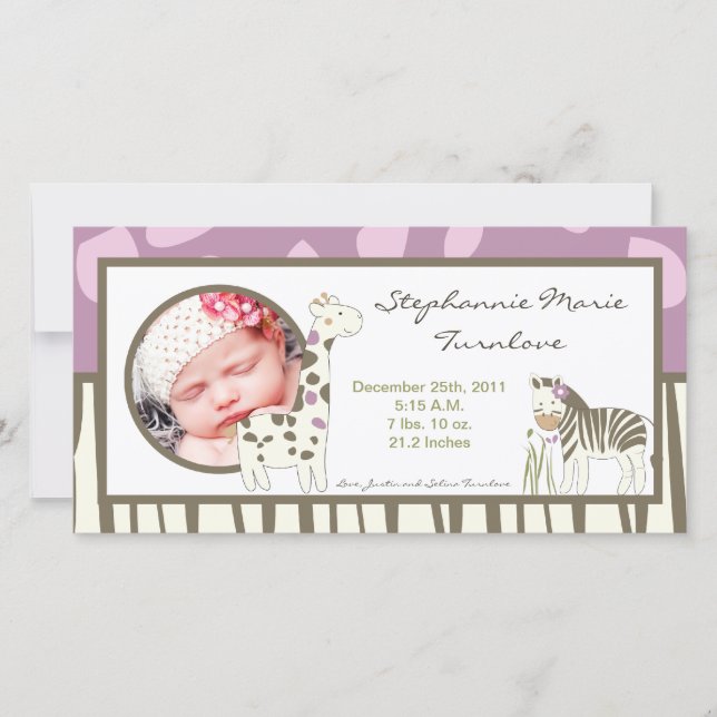 Anúncio de Nascimento de Foto 4x8 Jacana Menina Se (Frente)