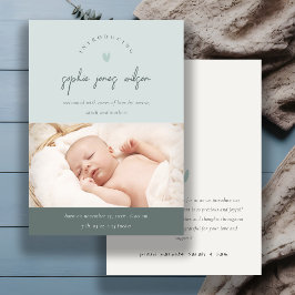 Anúncio de Nascimento de Foto com Script de Coraçã