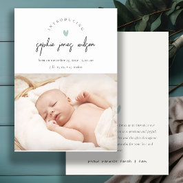 Anúncio de Nascimento de Foto com Script de Coraçã