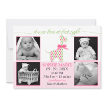 Anúncio de nascimento de Foto da Menina de Girafa 