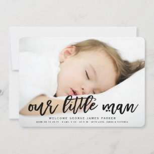 Anúncio de Nascimento de Foto de Bebê Menino Nosso