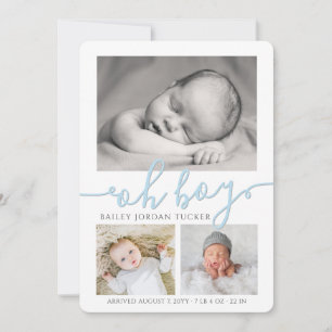 Anúncio de nascimento de foto de colagem simples