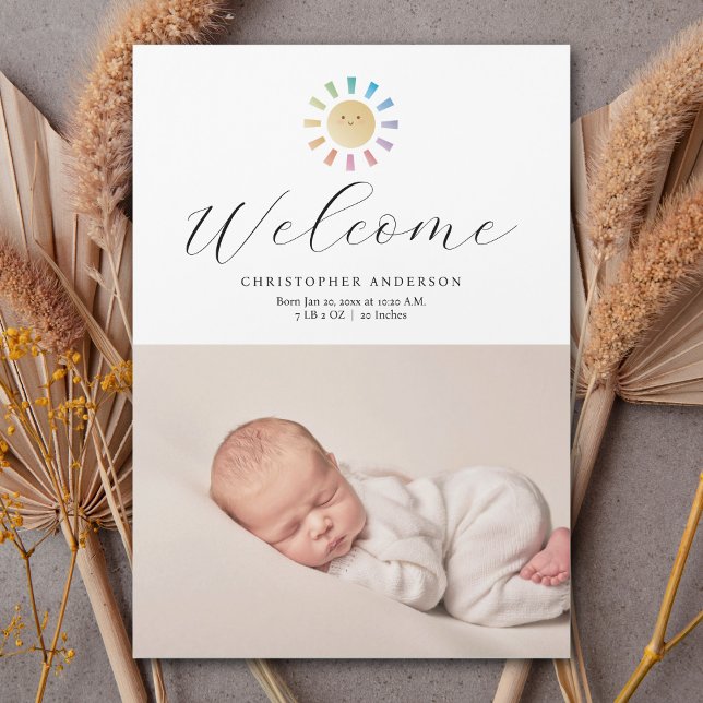 Anúncio de Nascimento de Foto de Menino Sunshine M (Criador carregado)