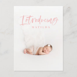 Anúncio de nascimento de foto de texto de script d