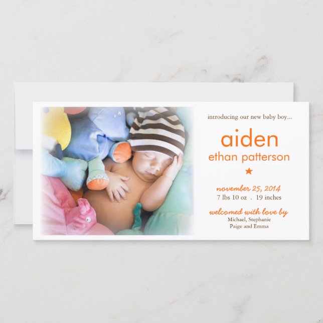 Anúncio de nascimento de Foto do Baby Boy Simplici (Frente)