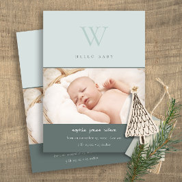 Anúncio de Nascimento de Foto do Monograma Mínimo 