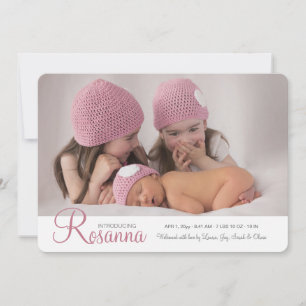 Anúncio de nascimento de foto do nome do bebê