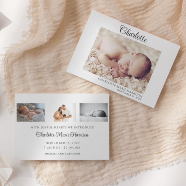 Anúncio de Nascimento de Foto do Nome do Bebê de S (Criador carregado)