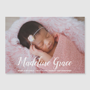 Anúncio de nascimento de foto do script do nome d