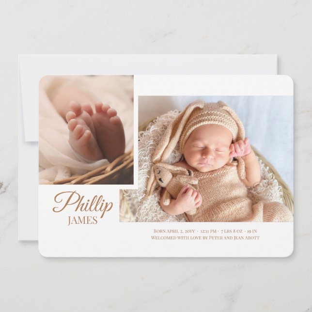 Anúncio de Nascimento de Foto do Script Showy (Frente)