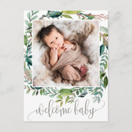 Anúncio de Nascimento de Foto em Folhagem