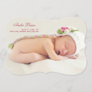 Anúncio de Nascimento de Foto em Lado Duplo para R