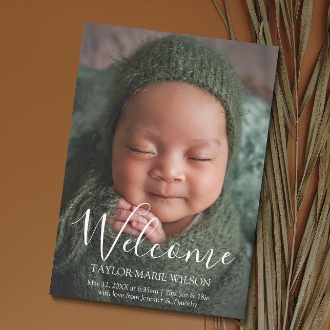 Anúncio de Nascimento de Foto Mínima Moderna (Criador carregado)