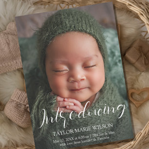 Anúncio de Nascimento de Foto Mínima Moderna