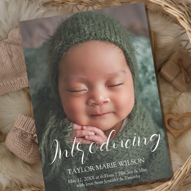 Anúncio de Nascimento de Foto Mínima Moderna (Criador carregado)