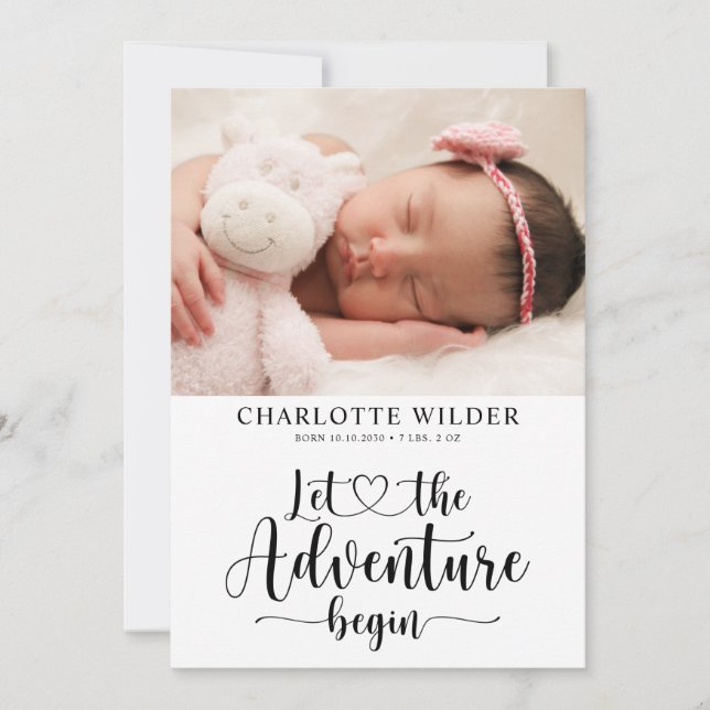 Anúncio de nascimento de Foto Recém-nascido (Frente)