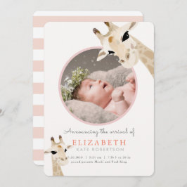 Anúncio de Nascimento de Foto Rosa e Mãe