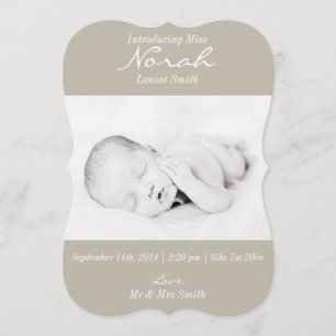 Anúncio de nascimento de Foto Simples Moderno Quat