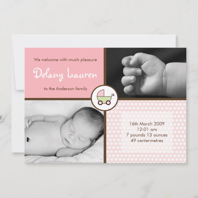 Anúncio de nascimento de Fotografia com Stroller 5 (Frente)