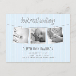 Anúncio de Nascimento de Fotos em Suspenso - Menin