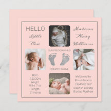 Anúncio de Nascimento de Fotos Múltiplas