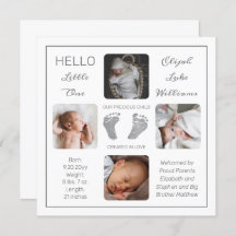 Anúncio de Nascimento de Fotos Múltiplas