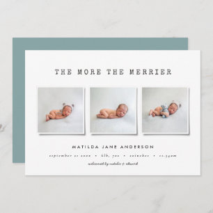 Anúncio de nascimento de fotos simples e moderno