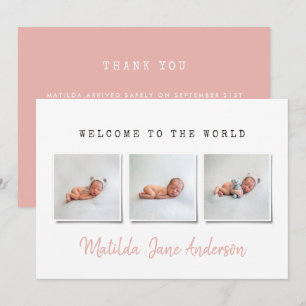 Anúncio de nascimento de fotos simples e moderno