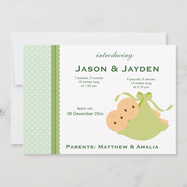 Anúncio de Nascimento de Gêmeos (Frente)