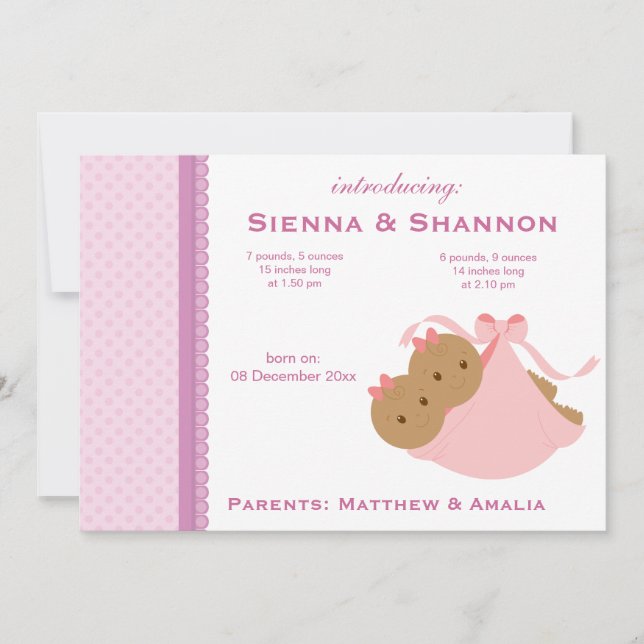 Anúncio de Nascimento de Gêmeos (Frente)