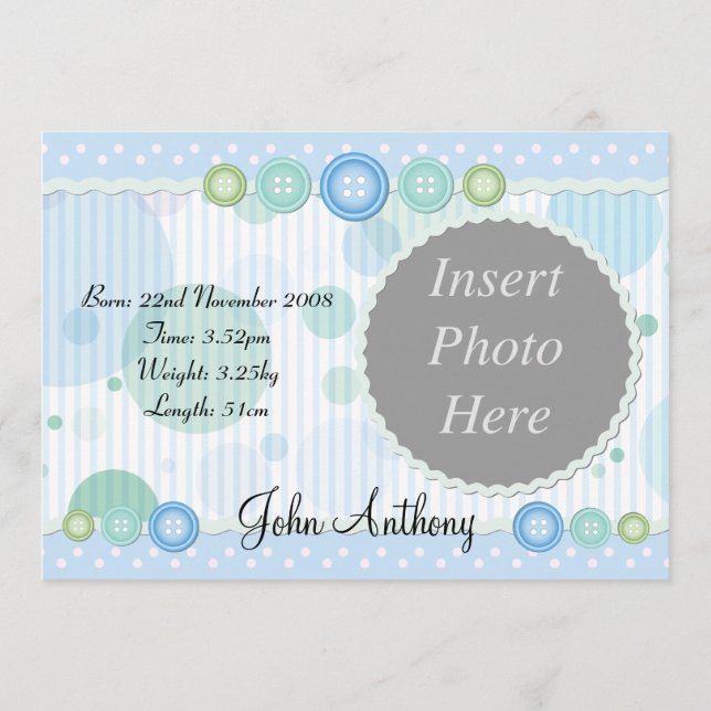 Anúncio de Nascimento de Menino (Frente)