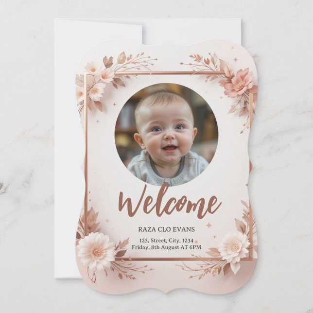 Anúncio de Nascimento de Menino ou Menina com Foto (Frente)