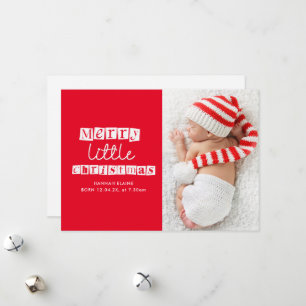 anúncio de nascimento de Natal moderno vermelho
