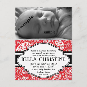 Anúncio de nascimento de New Baby Girl no Country 