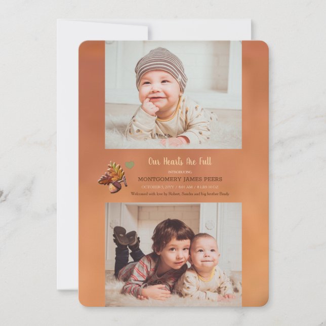 Anúncio de nascimento de ouro Fall 2-Photo (Frente)