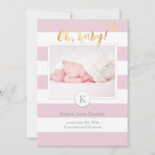 Anúncio de nascimento de PixDezines/listras de cor