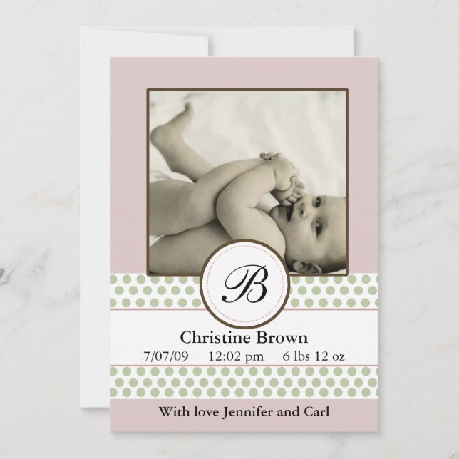 Anúncio de Nascimento de Pontos de Sage Girls (Frente)