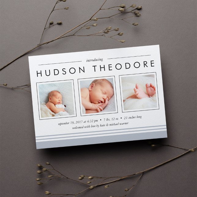 Anúncio de Nascimento de Stripe do Metro | CINZAS (Criador carregado)