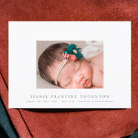 anúncio de nascimento de um bebê com fotografia si